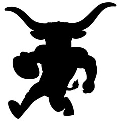 cattle texas longhorn American football player silhouette illustration
