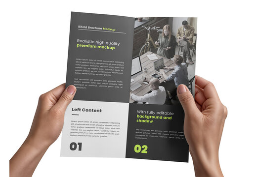 Holding a Bifold Brochure Mockup