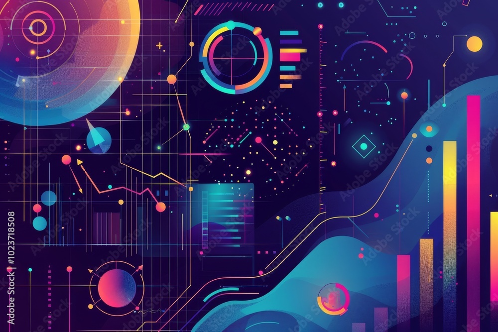 Canvas Prints data-driven marketing strategy with bright abstract themes.