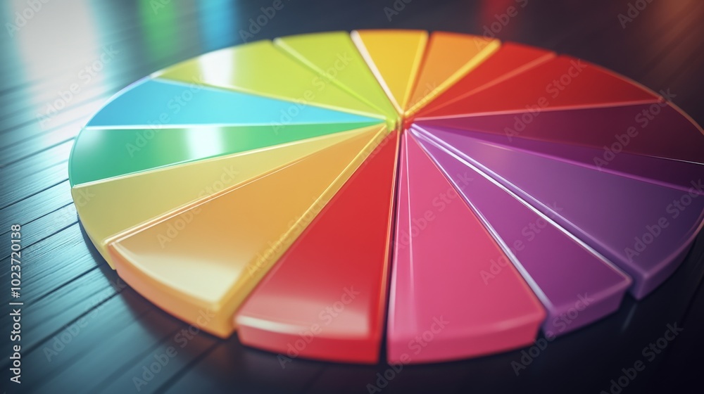 Poster colorful pie chart segment display
