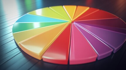 Obraz premium Colorful Pie Chart Segment Display