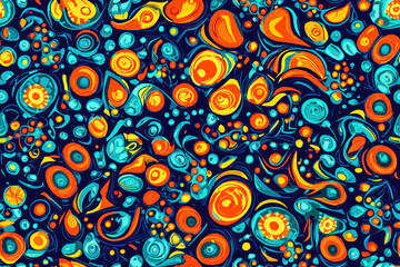 Fototapeta premium Seamless pattern with a Psychedelic kaleidoscope footage. Mandala ornament.