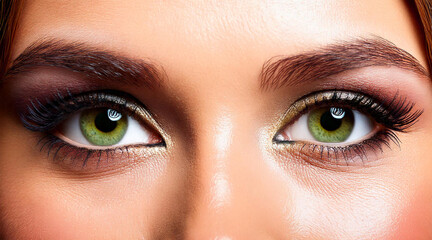 Obraz premium Close up on green eyes 
