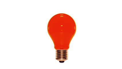 orange light bulb glowing 3D rendering