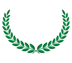 Circular laurel floral green leaf vector for award winner celebration