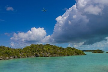 Looking over the shallow, turquoise waters of Chalk Sound in Turks and Caicos