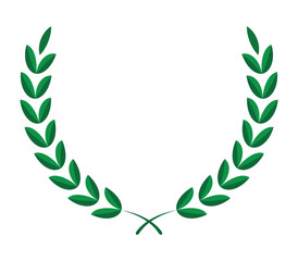 Circular laurel floral green leaf vector for award winner celebration