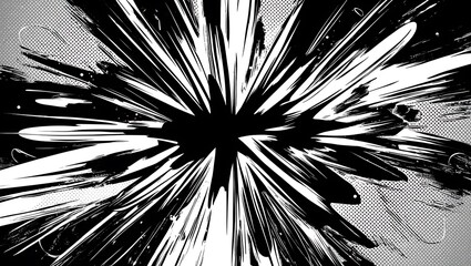 Abstract pop art black and white background. Generative Ai.