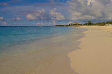 Turquoise waves wash up on Grace Bay in Turks and Caicos