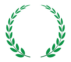 Circular laurel floral green leaf vector for award winner celebration