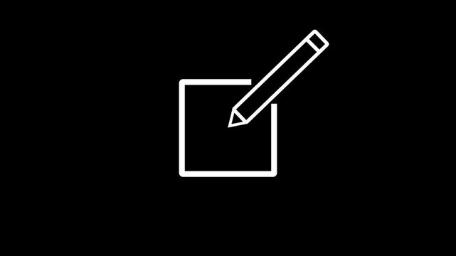 Edit icon animation on transparent black background.  edit file symbol flat design
