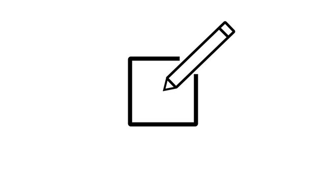Edit icon animation on transparent white background.  edit file symbol flat design