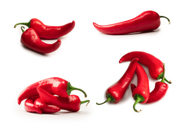 Red hot chili pepper isolated on a white background.
