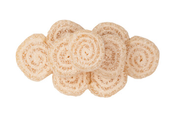 Coconut candy roll isolated on a white background.