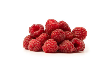 Tasty fresh raspberry isolated on a white background. Top view.