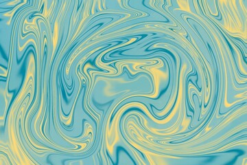 Blue and yellow abstract marbled background