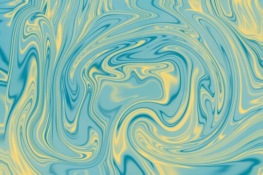 Blue and yellow abstract marbled background