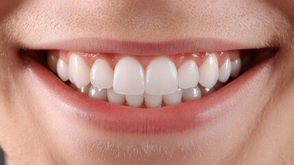 Fototapeta premium Smiling woman with white healthy teeth. Clean teeth after whitening procedure concept.