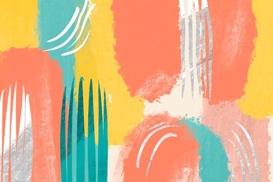 Vibrant abstract paint brush strokes illustration
