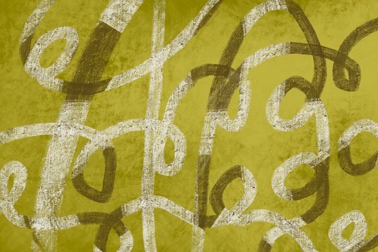 Abstract olive-green curves and lines texture