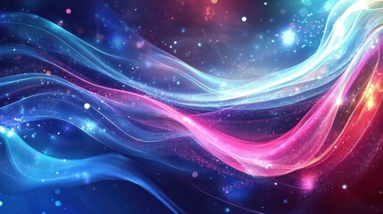 Obraz premium Abstract Cosmic Waves with Glittering Stardust