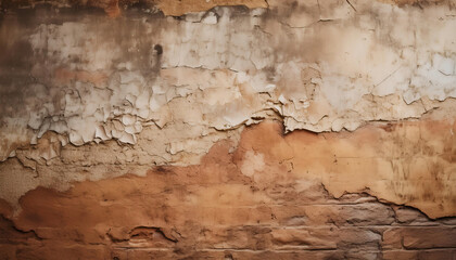 Fototapeta premium Old grunge weathered wall with peeling paint. Abstract background for design.