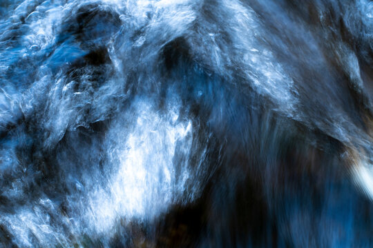 Abstract Rushing Water Texture in Blue Tones
