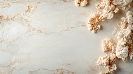 This image presents a marble surface adorned with delicate floral-like textures, merging the classic beauty of marble with the intricate artistry of floral designs.