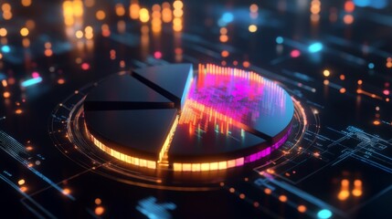 Vibrant Data Visualization with Colorful Pie Charts