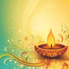 Conceptual Diwali background with a blend of vibrant hues and symbolic festive designs.