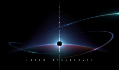 Space background with planets and light effects © d1sk