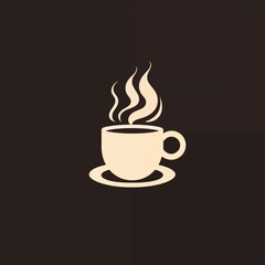 Fototapeta premium Minimalist cafe logo, coffee cup logo