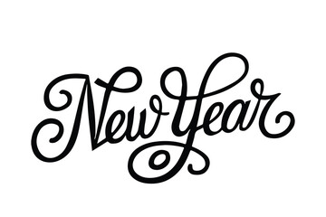 New year typography logo design, vector.