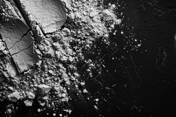 black graphite background with flour