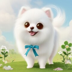 white fluffy dog