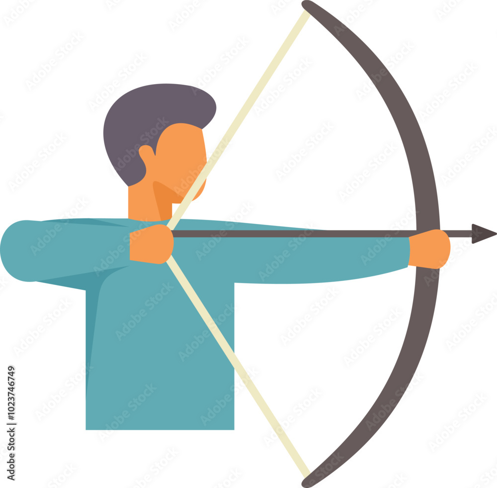 Canvas Prints Male athlete aiming with bow and arrow during archery tournament, outdoor sport activity and professional championship concept