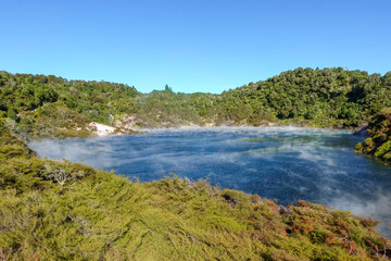 Frying pan lake in Waimangu Volcanic Rift Valley, New Zealand