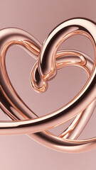 Artistic heart-shaped metal sculpture, Generative AI