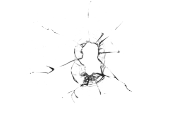 Texture of broken glass on a transparent background