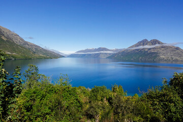 Obraz premium Lake wakatipu, near Queenstown, North Island, New Zealand