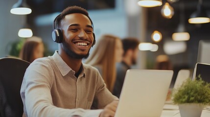 Fototapeta premium Entrepreneur Analyzing Data with a Bright Smile