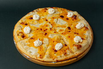 pizza on a white plate