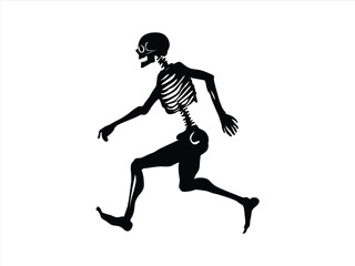 Running Skeleton Silhouettes – Halloween Creepy Skeleton Figures in Motion.