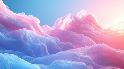 A colorful, abstract image of a pink and blue sky with clouds