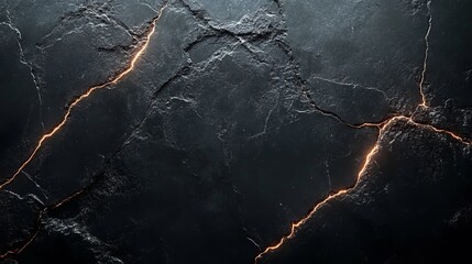A black and orange background with cracks and holes