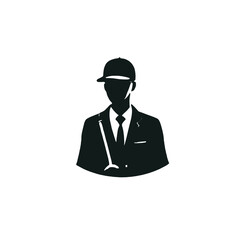 Obraz premium A silhouette of a man wearing a hat and holding a magnifying glass, 
