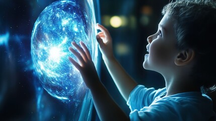 Naklejka premium Captivating Family Astronomy Workshop at Planetarium: Exploring the Universe Together with Joy and Wonder