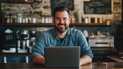 Fototapeta premium Dedicated Business Owner Crafting Strategies for Growth