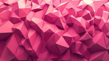 Obraz premium Abstract geometric pattern with pink 3D triangular shapes. 