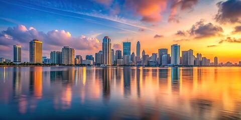 Fototapeta premium Miami skyline during sunrise in Florida